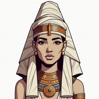 Egyptian queen wearing headdress