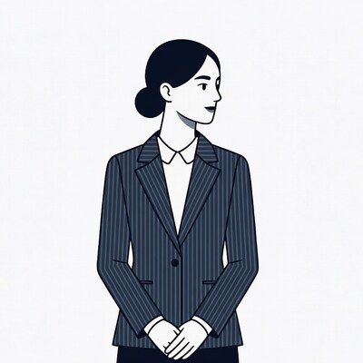 Businesswoman in pinstripe suit
