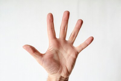 Open hand with fingers spread