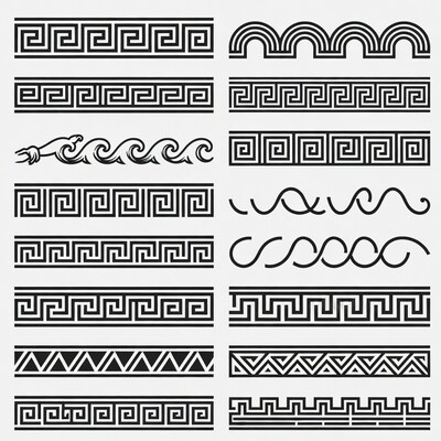 Greek key pattern borders
