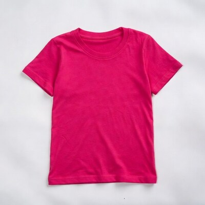 Pink kids t-shirt on white background