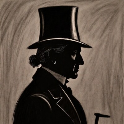 Man in top hat silhouette