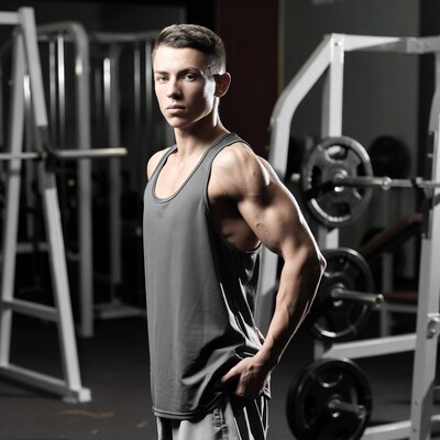 Young man in gym