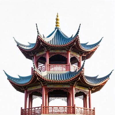 Chinese pagoda with ornate roof