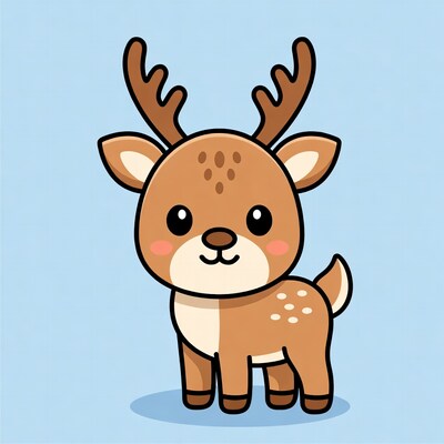 Cute cartoon deer illustration