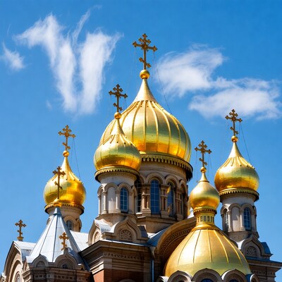 Golden Orthodox Church Domes