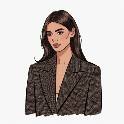 Woman in tweed blazer