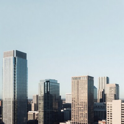 City skyline with skyscrapers