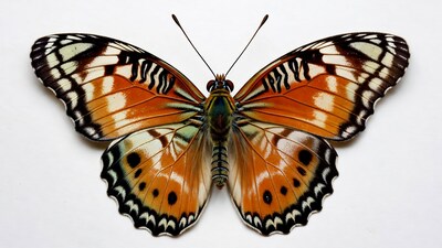 Colorful butterfly with orange wings