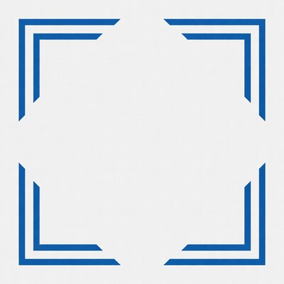 Blue geometric frame corners