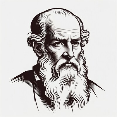 Leonardo da Vinci portrait illustration
