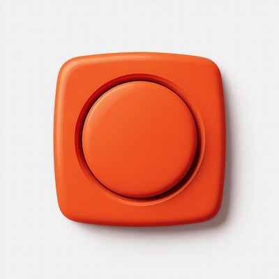Orange button on white background