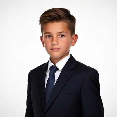 Young boy in suit