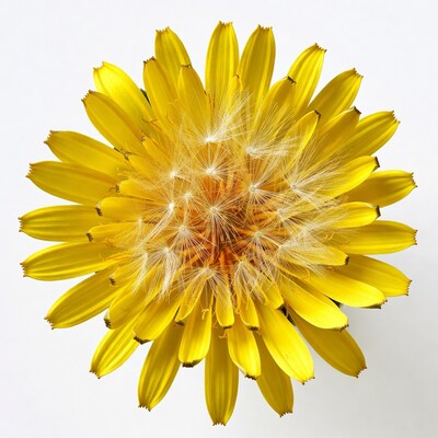 Yellow dandelion flower close up