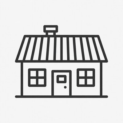 House with striped roof