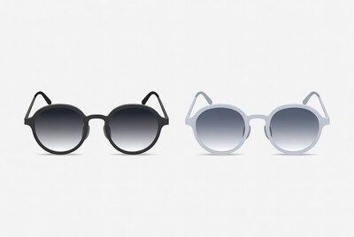Black and white round sunglasses