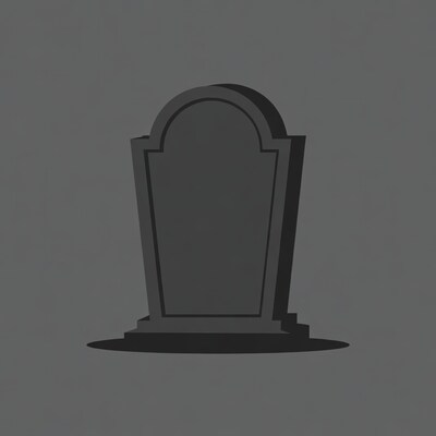 Dark gray tombstone