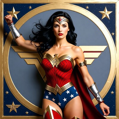 Wonder Woman in golden frame