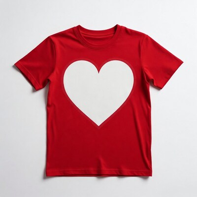 Red t-shirt with white heart