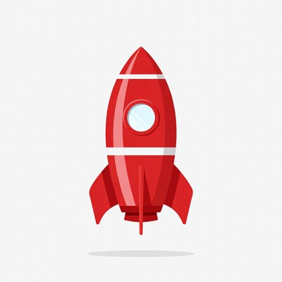 Red rocket ship illustration