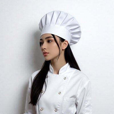 Asian woman in chef uniform