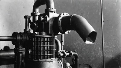 Industrial machinery with pipes