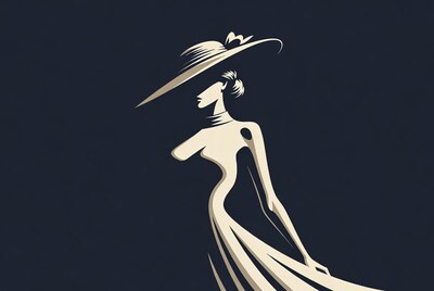 Woman in elegant hat illustration