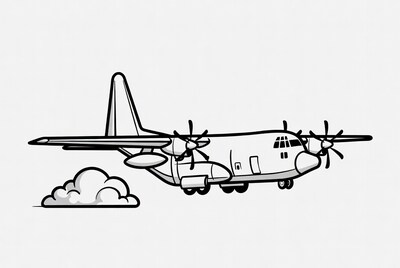 Cartoon airplane flying in sky