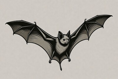Flying bat illustration