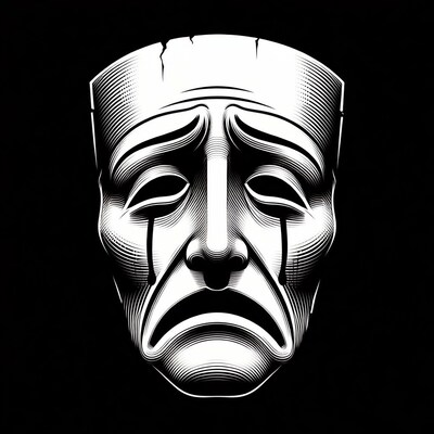 Crying theater mask