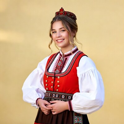 Young woman in traditional folk costume