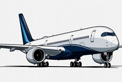 Commercial airplane on runway