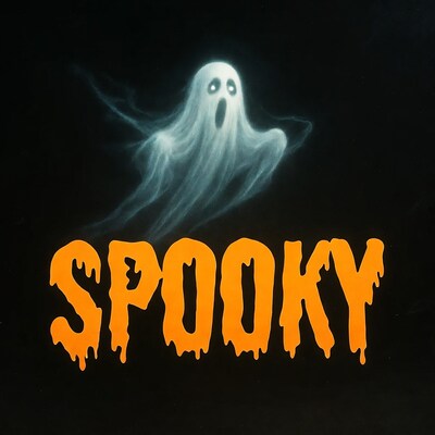 Spooky Ghost with Text