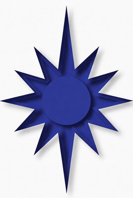 Blue paper starburst