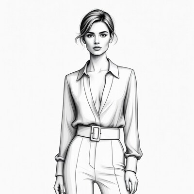 Woman in blouse and pants