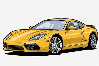 Yellow sports car illustration