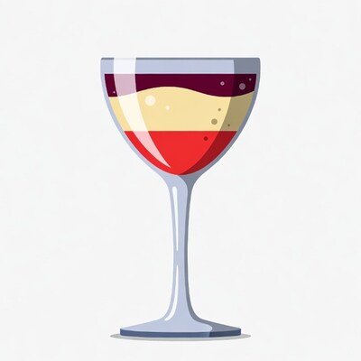Wine glass with layered colors