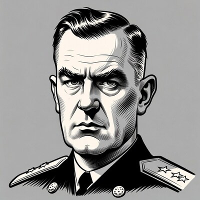 Military officer portrait illustration