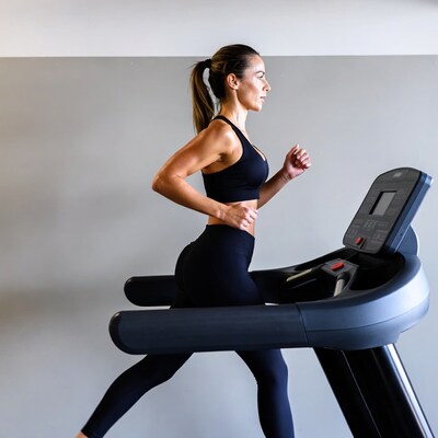 Woman running on treadmill