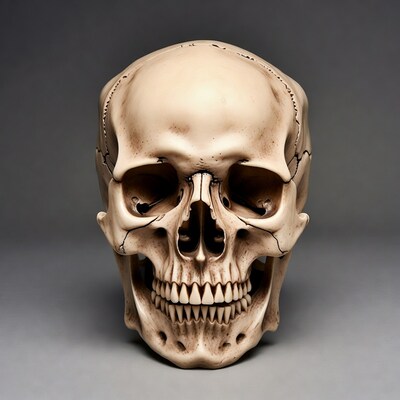 Human skull close up