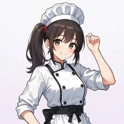 Anime girl in chef uniform