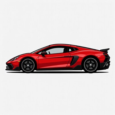Red sports car side view