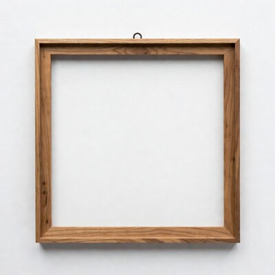 Empty wooden picture frame