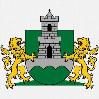 Coat of arms with castle and lions