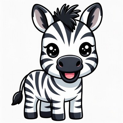 Cute cartoon zebra