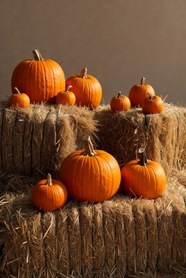 Pumpkins on hay bales