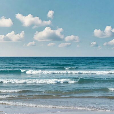 Ocean waves under blue sky