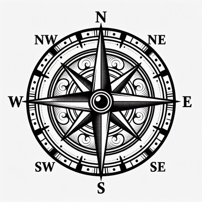 Compass rose illustration
