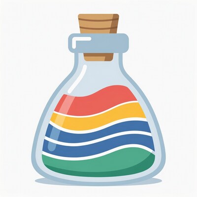 Rainbow potion bottle
