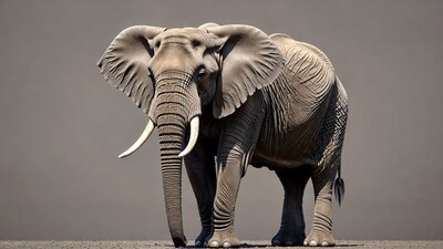 African elephant standing on ground